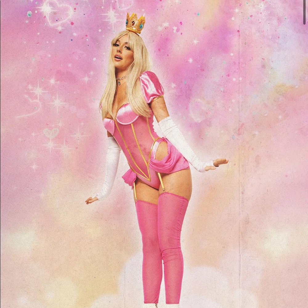 IHEARTRAVES Fashion Nova Forplay Princess Peach Rave Lingerie Costume Halloween